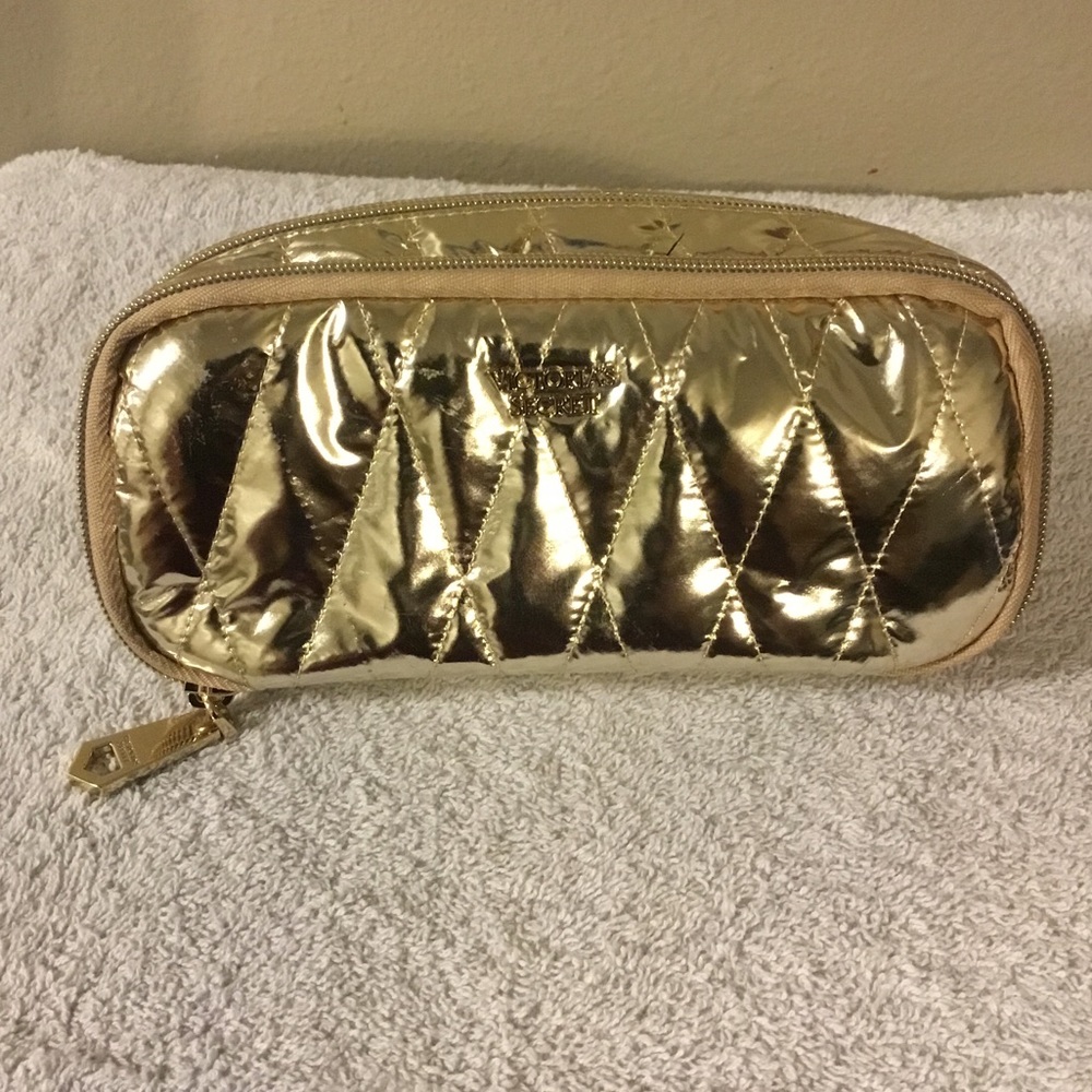 Victoria Secret Gold Makeup Pouch Case